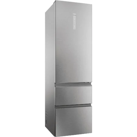 Frigorífico Combi Haier 3D 60 Series 5 HTW5620CNMG | Direct Access, Wi-Fi, 205 cm, 414L – InoxFrigorífico premium de 2,05 metros con diseño de cajones Direct Access y conectividad Wi-Fi a través de la App hOn. Su tecnología Air Surround y zonas de humedad controlada garantizan una conservación profesional que mantiene los alimentos frescos como el primer día.