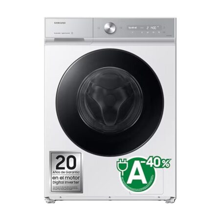 Lavadora Samsung Bespoke AI WW11DB8B95GHU3 | 11 kg, 1400 rpm, Clase A-40%, Autodosificación, QuickDrive™ – Blanco