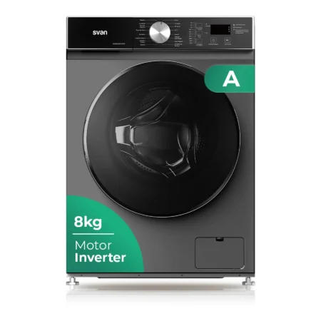 Lavadora Svan SL8202AIDVBX | 8 kg, 1200 rpm, Motor Inverter, Clase A, Fondo 48 cm – Inox