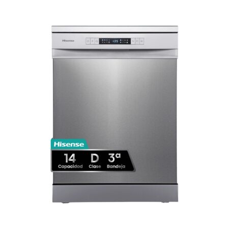 Lavavajillas Hisense HS623D10X | 14 servicios, 60 cm, Tercera bandeja, Secado Automático, Clase D – Inox