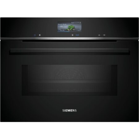 Horno Microondas Compacto Siemens iQ700 CM776GKB1 | 45 L, Pirolítico y Cristal Negro