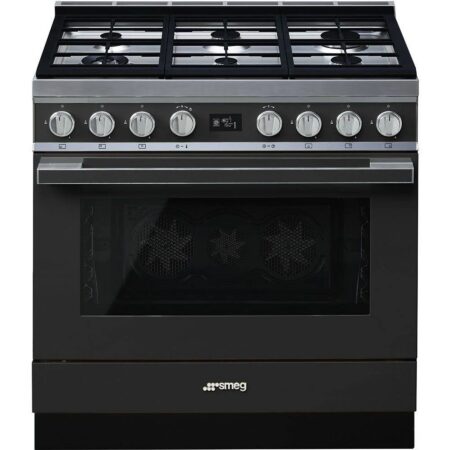 Cocina de Gas y Horno Eléctrico Smeg Portofino CPF9GMAN1 | 6 Zonas, 90 cm y Vapor Clean Inox