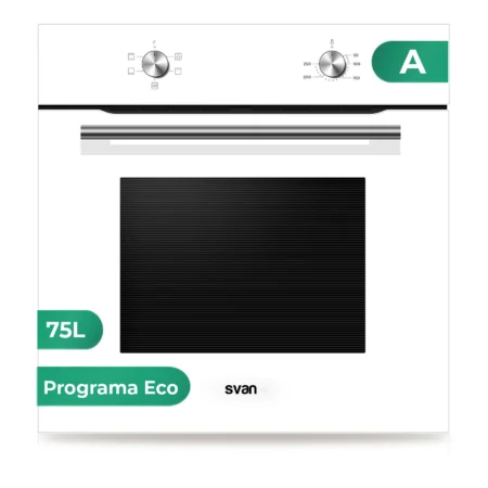 Horno Convencional SVAN SH4700EB | 75 L, Eficiencia Clase A y Diseño Blanco