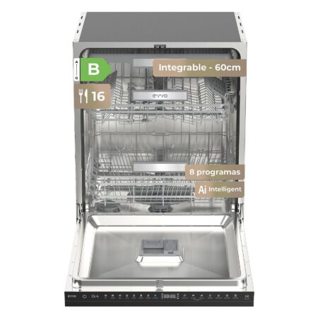 Lavavajillas Integrable EVVO Di.4 | 14 servicios, 60 cm, Clase B, 8 programas, Apertura automática – Sin panelar