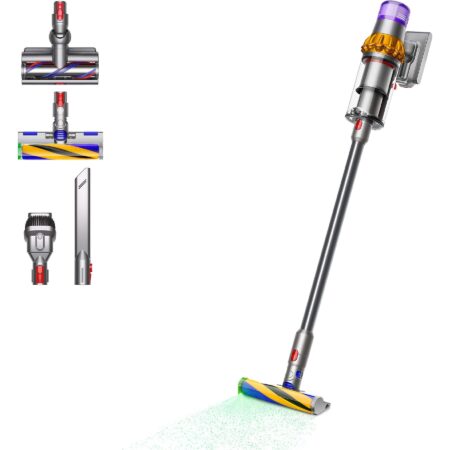 Aspirador escoba - Dyson V15 Detect™ Absolute | 240 AW, Tecnología Láser, Sensor acústico de suciedad y Pantalla LCD