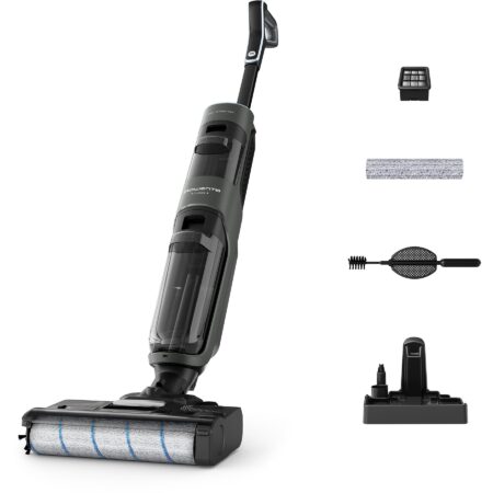 Fregona eléctrica - Rowenta X-Clean 4 GZ5035 | Smart 2 en 1, 200 W, Autonomía 50 min y Autolimpieza Gris