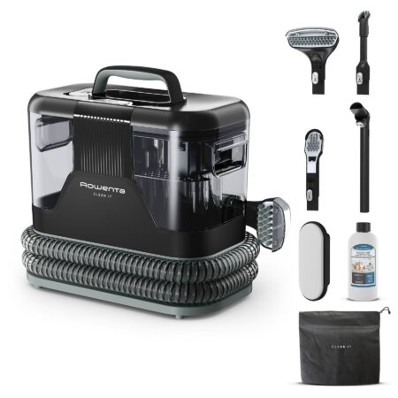 Limpia tapicerías y manchas - Rowenta Clean IT IN5021 | 750 W, Succión 13.5 kPa, Depósitos XL y Sistema de Autolimpieza Negro