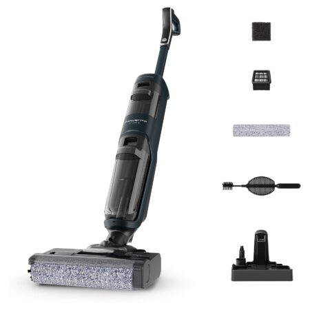 Fregona eléctrica - Rowenta X-Clean 2 GZ2251 | Wet & Dry, 210 W, Autonomía 35 min y Autolimpieza Negro