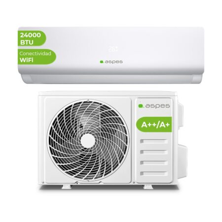 Aire Acondicionado Split 1x1 Aspes AAAS2400W | 24.000 BTU, Inverter, Wi-Fi y Máxima Cobertura 45 m²